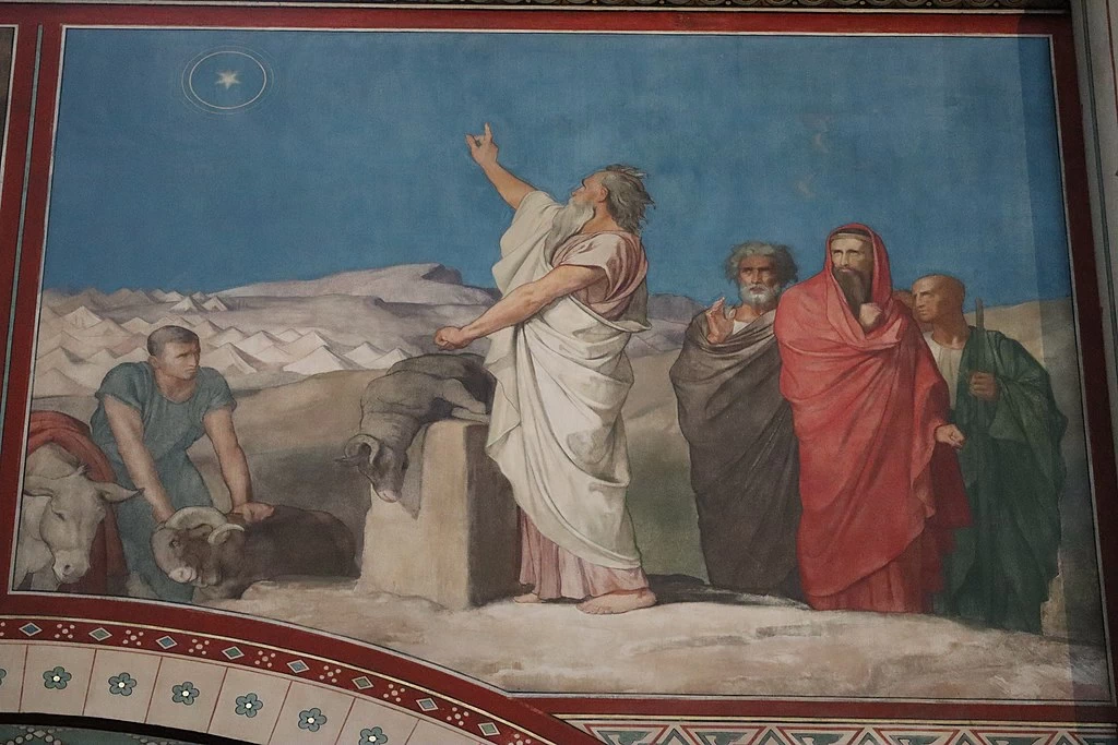 Hippolyte Flandrin - Murales dell'Abbazia di Saint, Germain, des, Prés, La profezia di Balaam